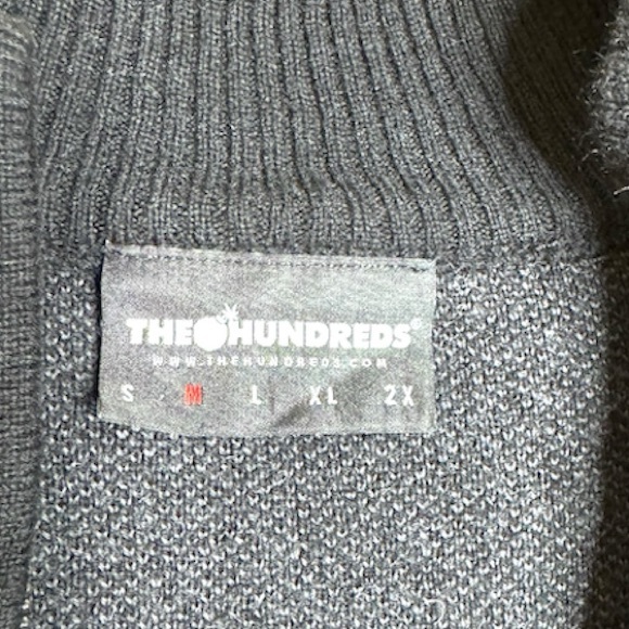 The Hundreds Black and Gray Zip Up Sweater with Rose Design circa 2022 - Picture 6 of 8